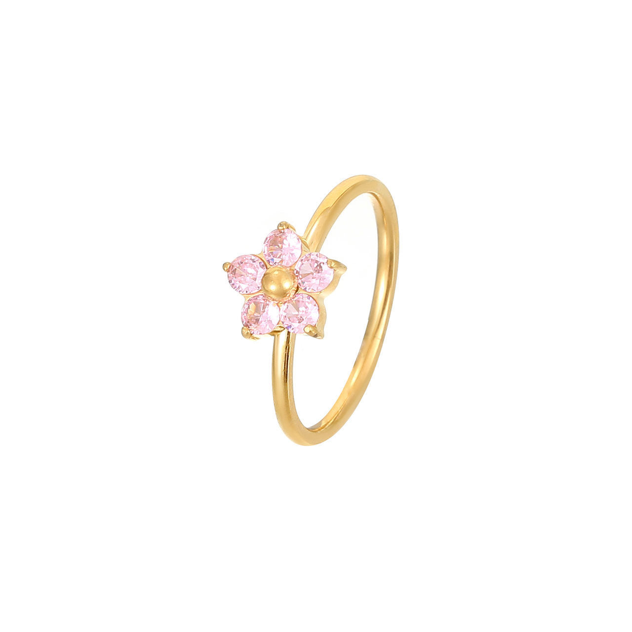 Bague Artsy de personnalité de style froid de fleur simple