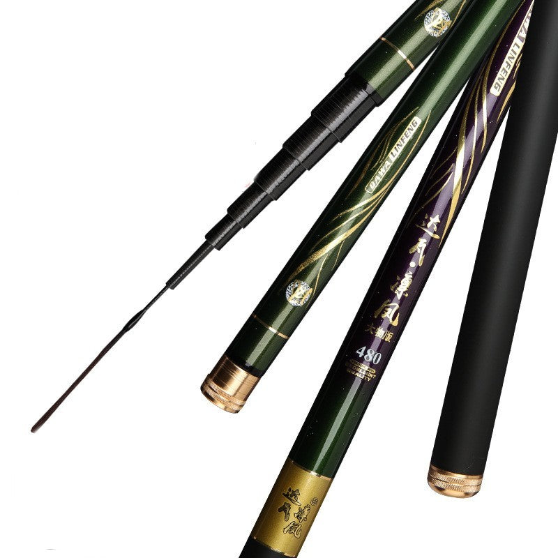 Canne à pêche à haute teneur en carbone légère et dure 6H19 Tune canne à main noire canne à pêche à pas court