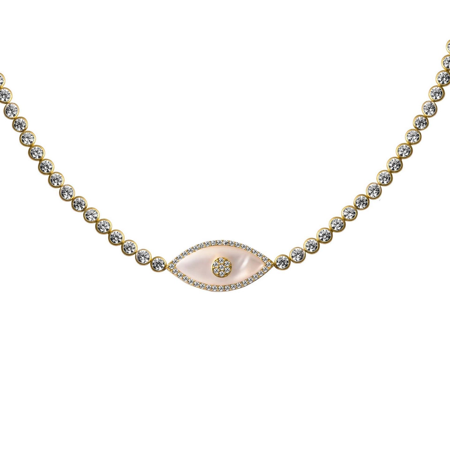 Collier œil du diable européen et américain, pendentif en Zircon, galvanoplastie en acier inoxydable 18K
