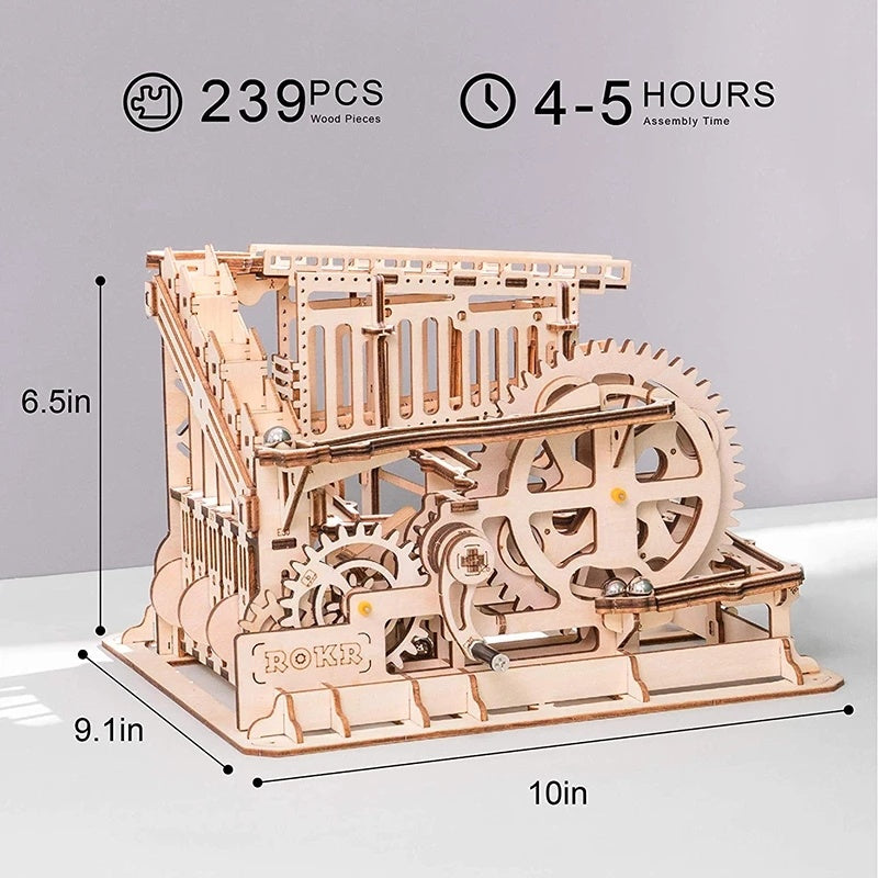 Robotime ROKR blocs marbre course course labyrinthe balles piste bricolage 3D en bois Puzzle caboteur modèle Kits de construction jouets pour livraison directe