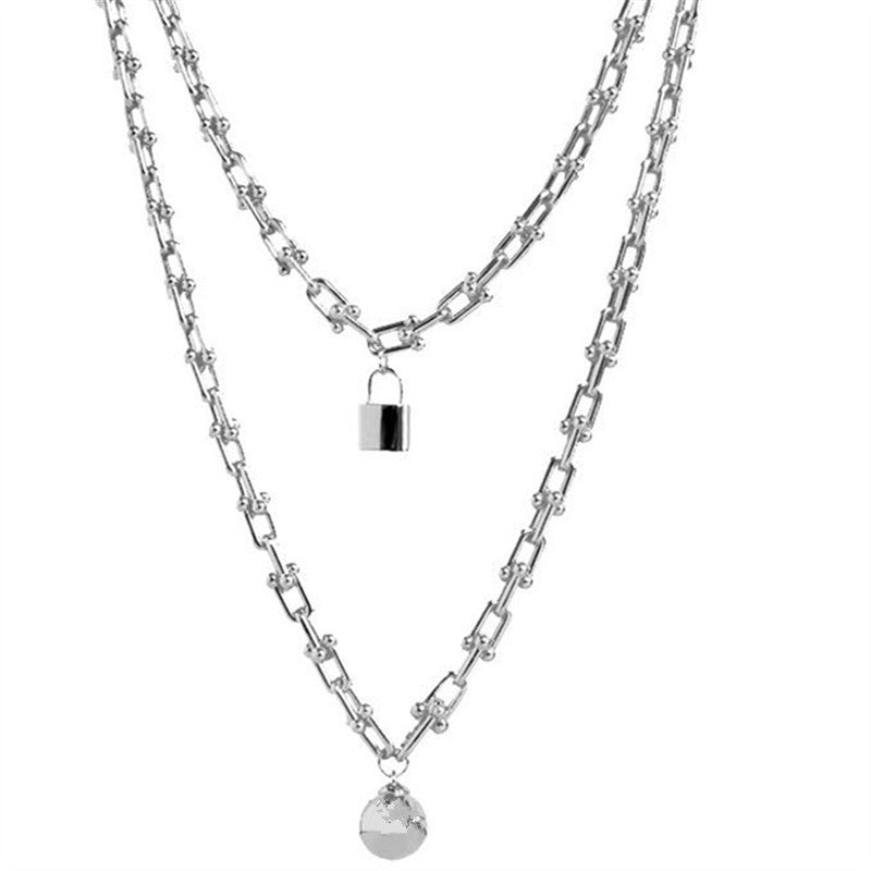 Collier irrégulier multicouche, mode simple