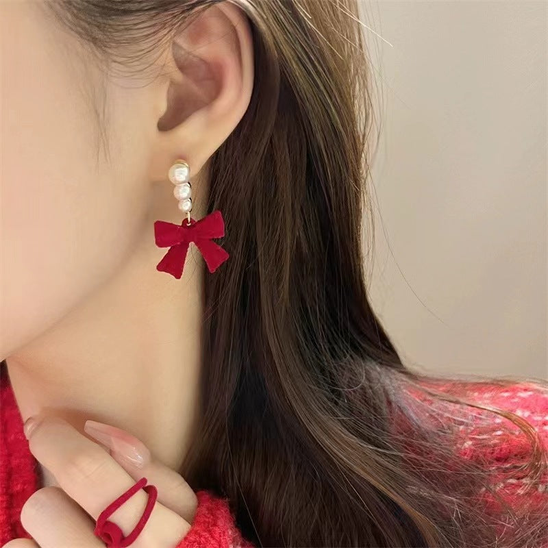 Boucles d'oreilles en peluche floquées pour femmes, automne et hiver