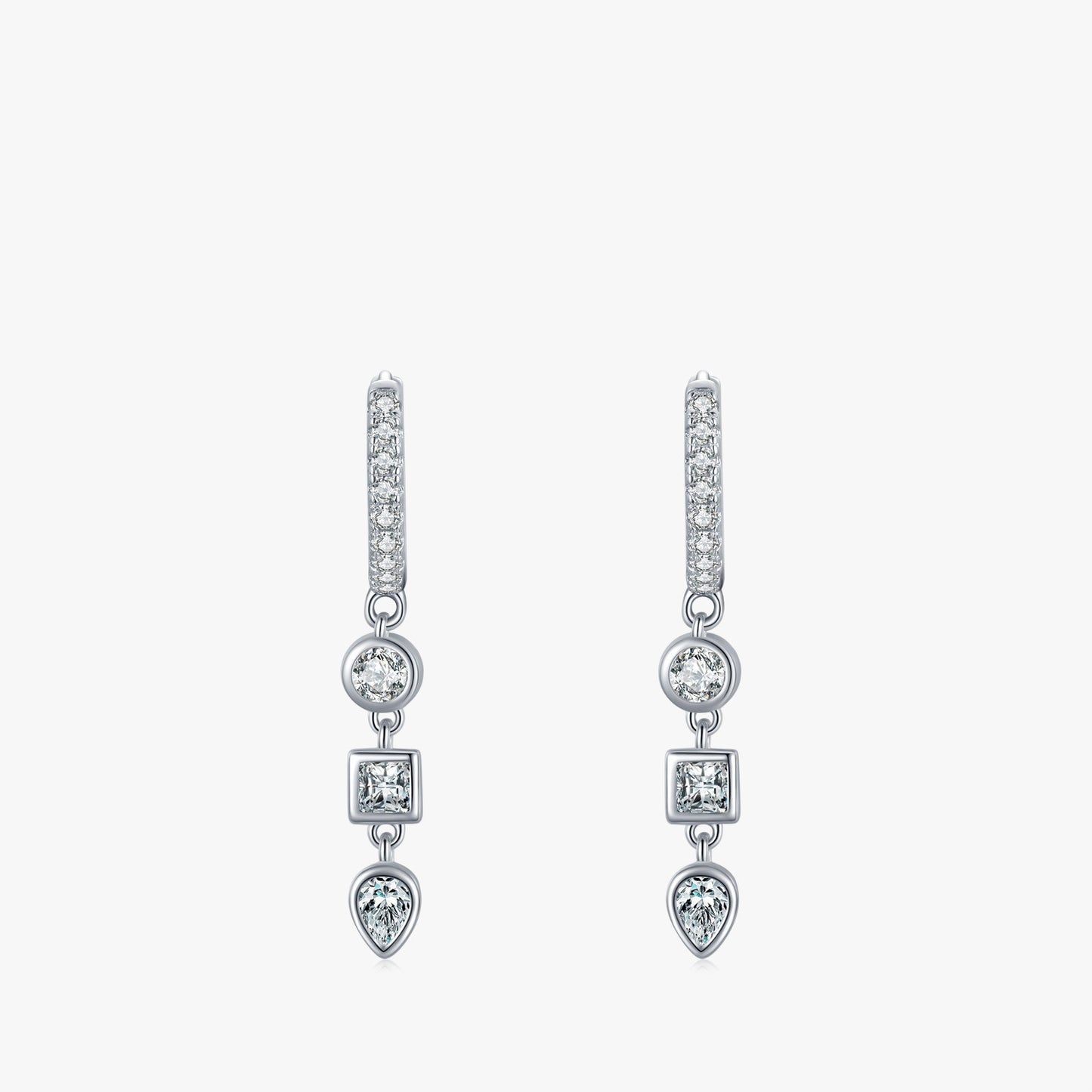Boucles d'oreilles en Zircon à motif géométrique pour femmes
