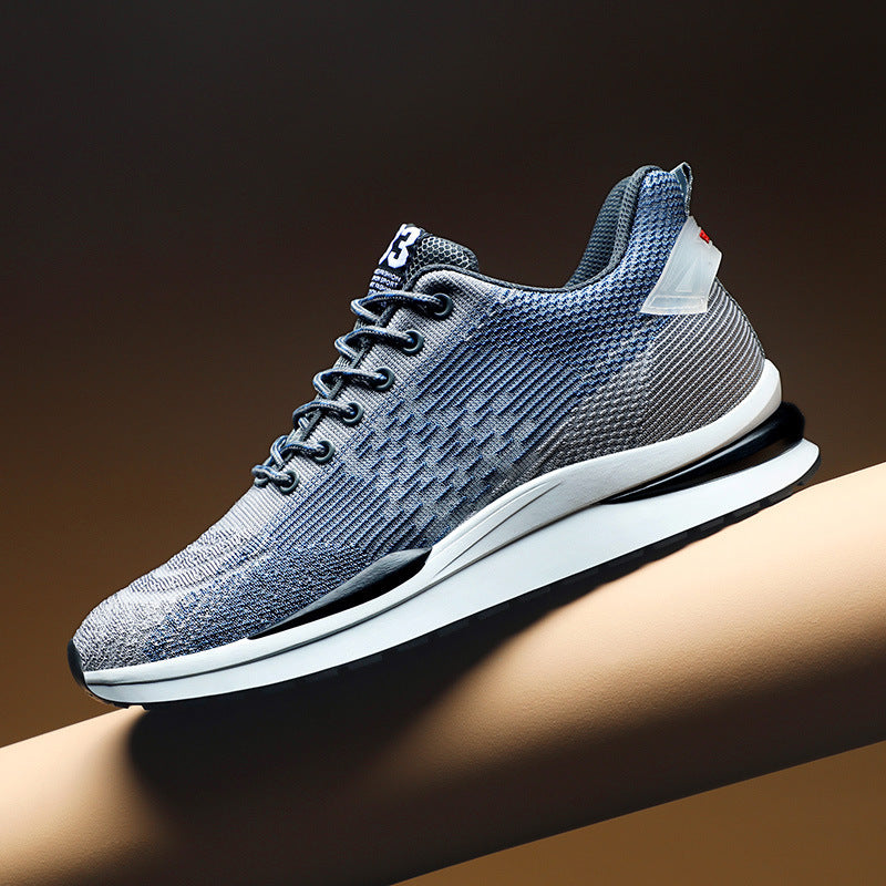 Chaussures pour hommes à semelle intérieure augmentant la hauteur, chaussures de sport respirantes à lacets