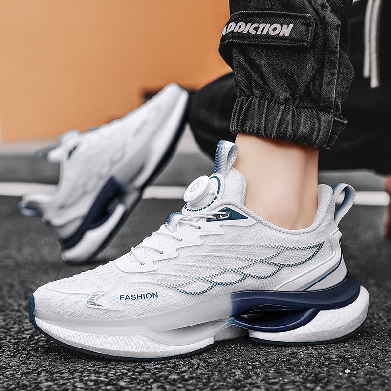 Chaussures de course à coussin d'air tissé volant avec boucle tournante