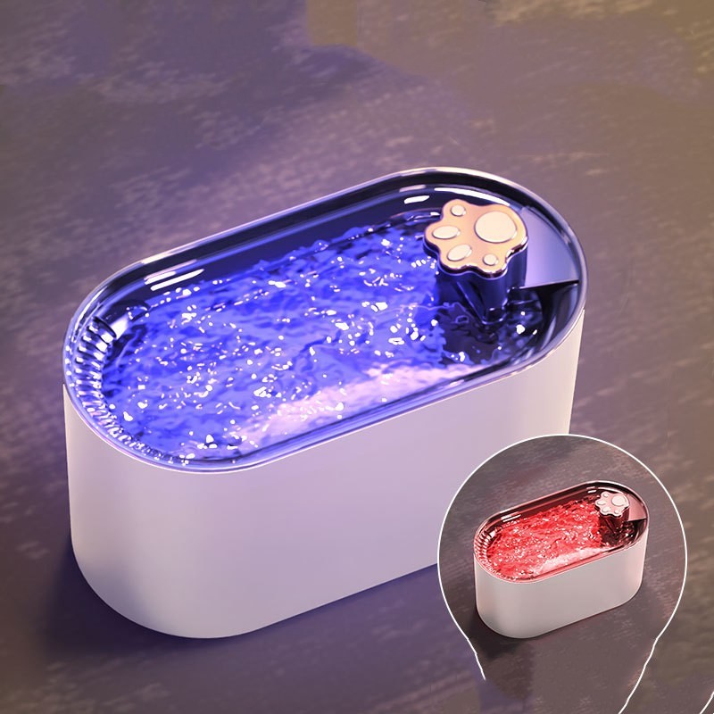 Filtro de fuente de agua para gatos de 3L, bebedero automático para perros, gatos, dispensador de agua para mascotas, dispensador de agua ultrasilencioso con luz LED, productos para mascotas