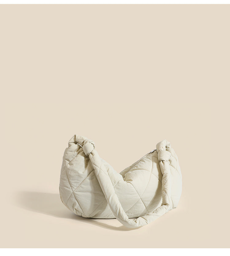 Sac à boulettes en duvet de coton, sac à bandoulière en losange sous les bras