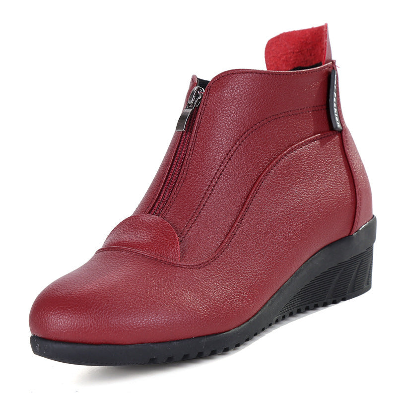 Chaussures de sport à talon moyen et fond souple, bottines de danse pour personnes d'âge moyen et âgées, bottines à fermeture éclair