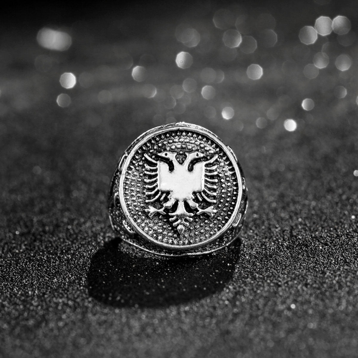 New Men's Albania Flag Logo Ring