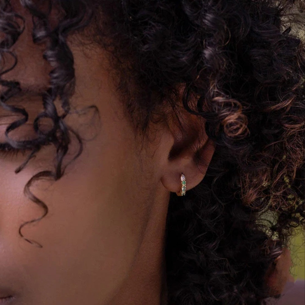 S925 Sterling Silver Snake-shaped Diamond Ear Ring Silver