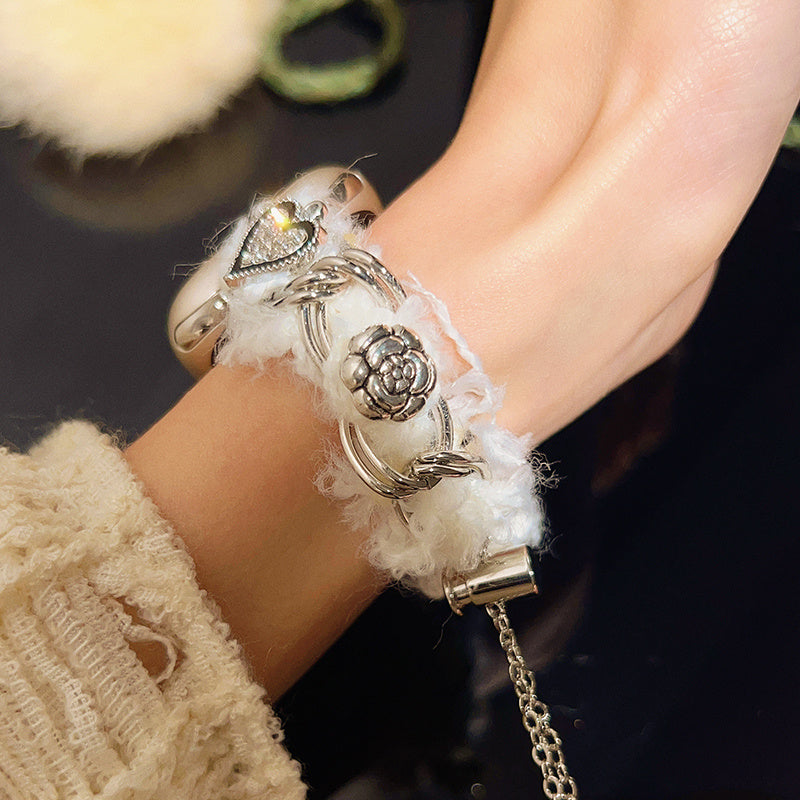 Bracelet en tricot étoile papillon petit bandeau parfumé rouge hiver