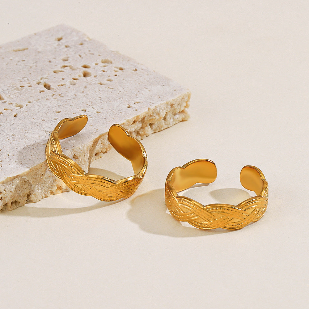 Bague rétro hip hop en acier titane pour femme