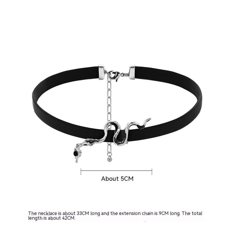 Black Snake Necklace For Women Temperament Wild