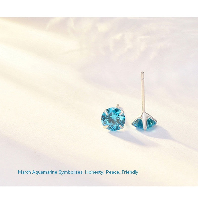 Boucles d'oreilles classiques à quatre griffes en argent sterling S925