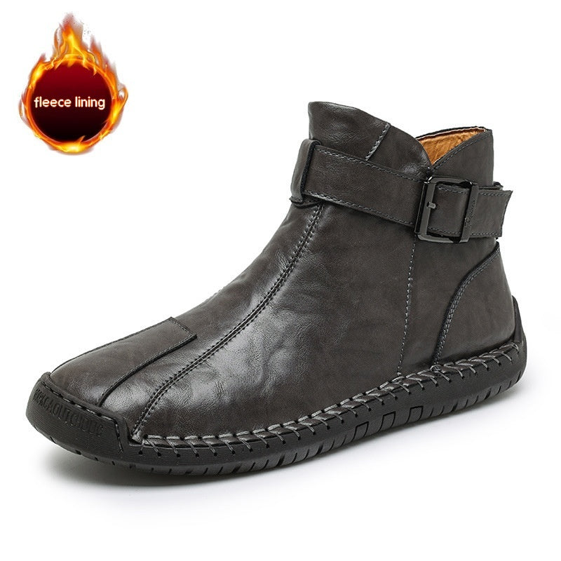 Commerce extérieur transfrontalier chaud en cuir véritable haut décontracté bottes en cuir pour hommes