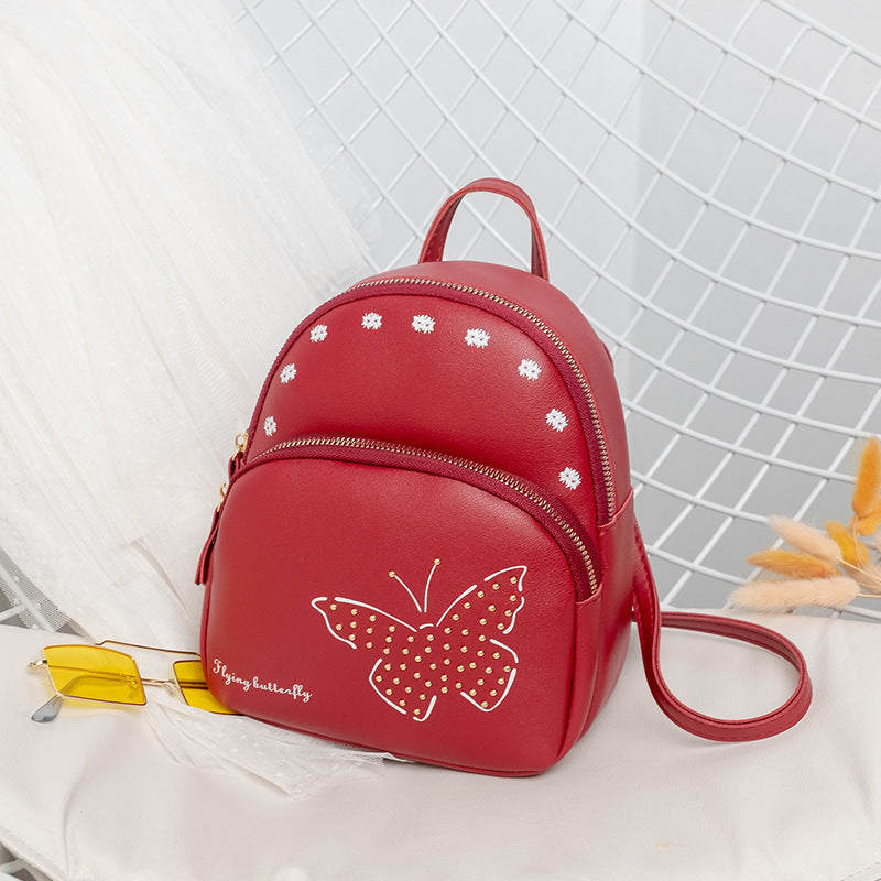 Printed Mobile Phone Bag, Rivet Butterfly Backpack