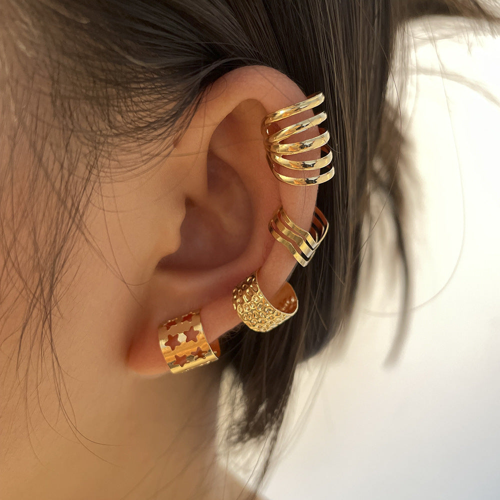 Ensemble créatif simple de cinq clips d'oreille non percés