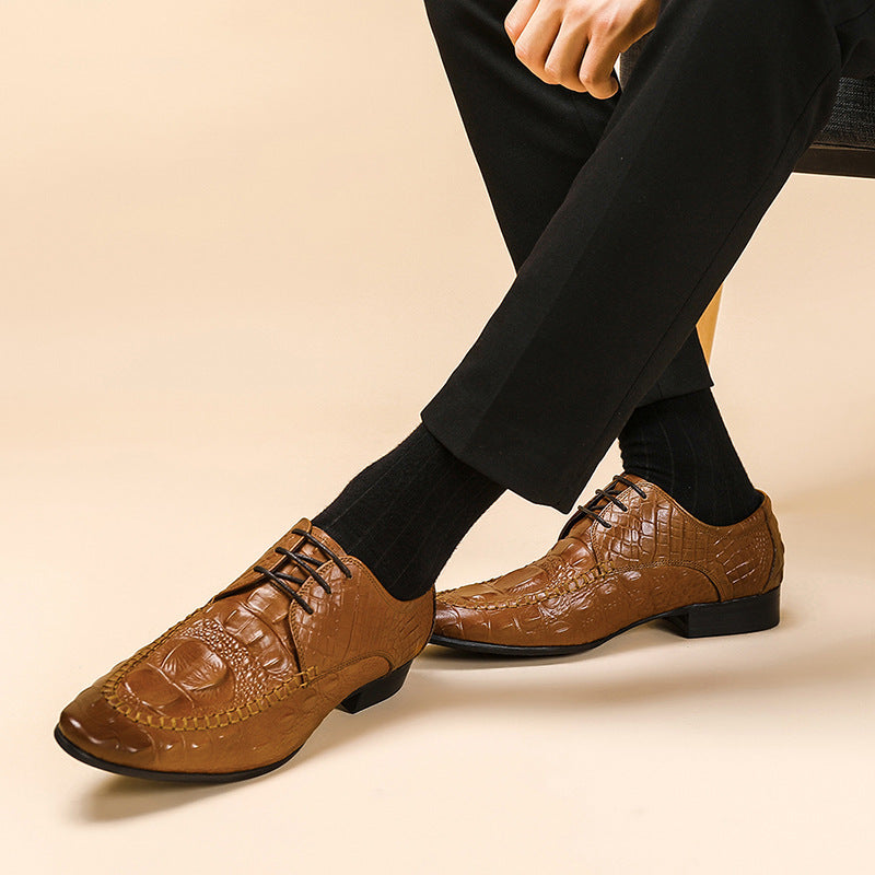 Zapatos de vestir para hombre con estampado de cocodrilo británico