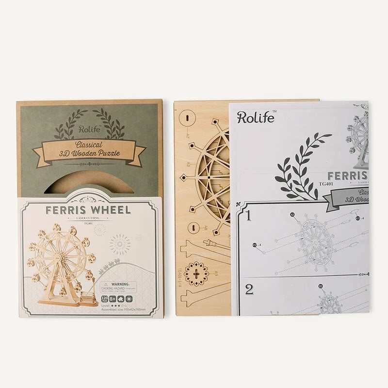 Robotime bricolage modèle de grande roue rotative en bois avec jouer de la musique jouets cadeau pour enfants anniversaire noël TG401 livraison directe