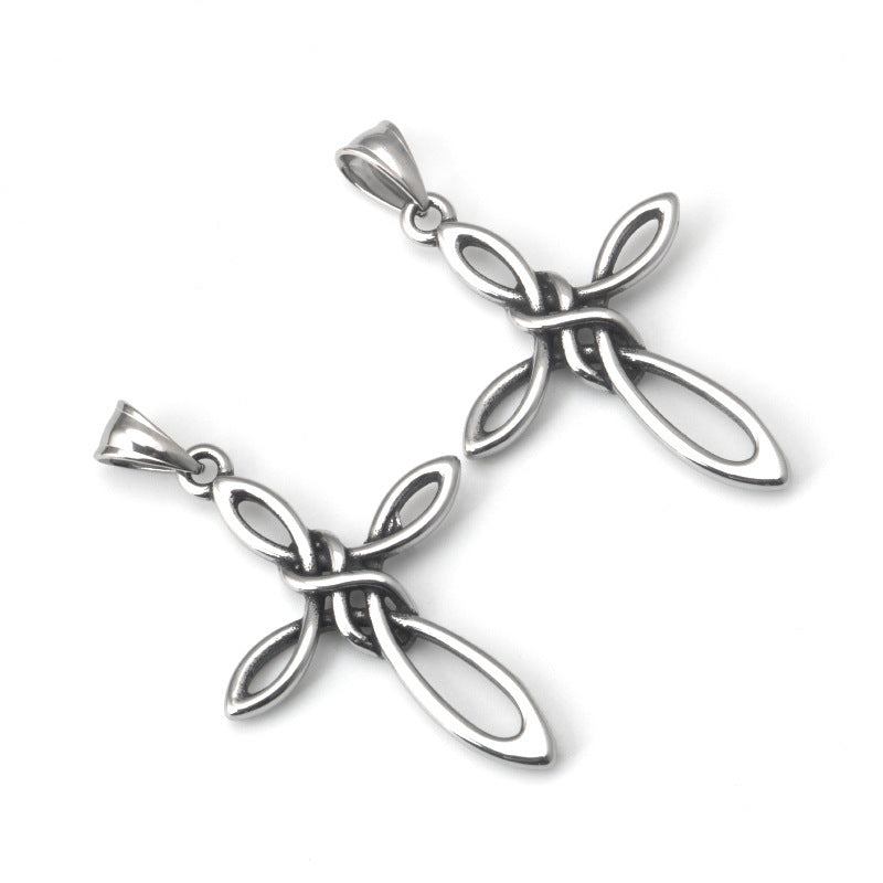 Collier pendentif croix celtique irlandaise en acier inoxydable, accessoires en titane
