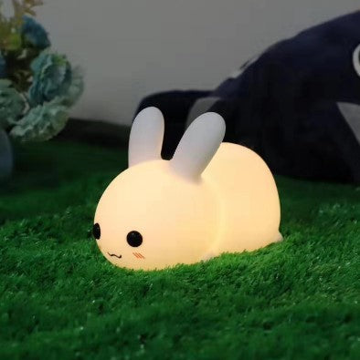 Lapin LED veilleuse Silicone Animal dessin animé lampe à intensité variable USB Rechargeable pour enfants enfants bébé cadeau chevet chambre