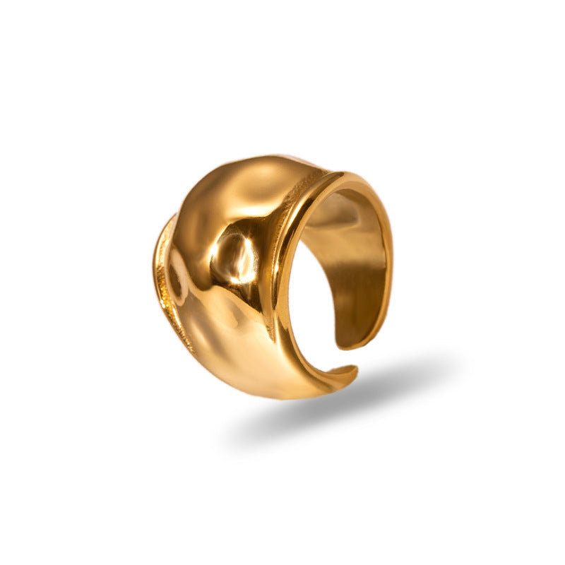 Anillos de pareja con apertura martillada minoritaria retro para mujer