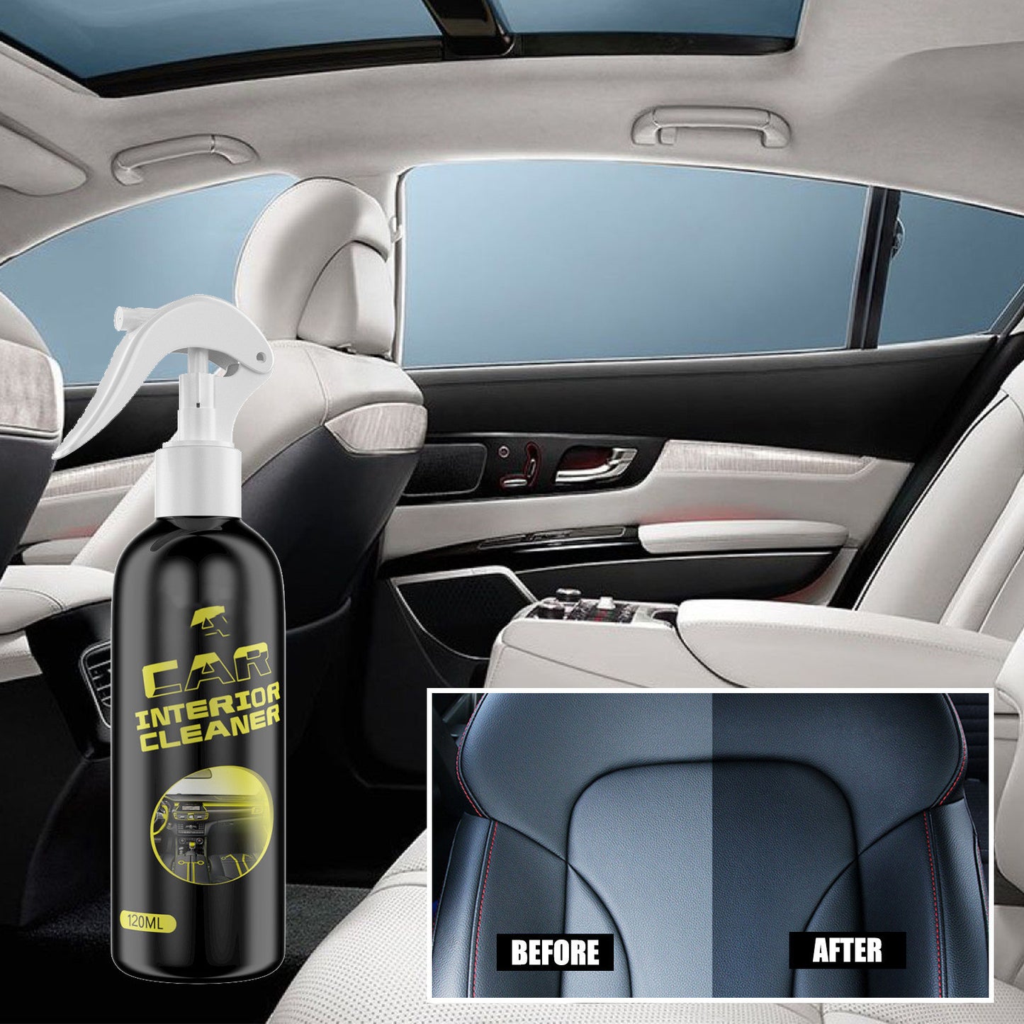 Nettoyant pour rénovation intérieure de voiture, cuir de voiture, plastique, tableau de bord, décontamination, Agent d'entretien