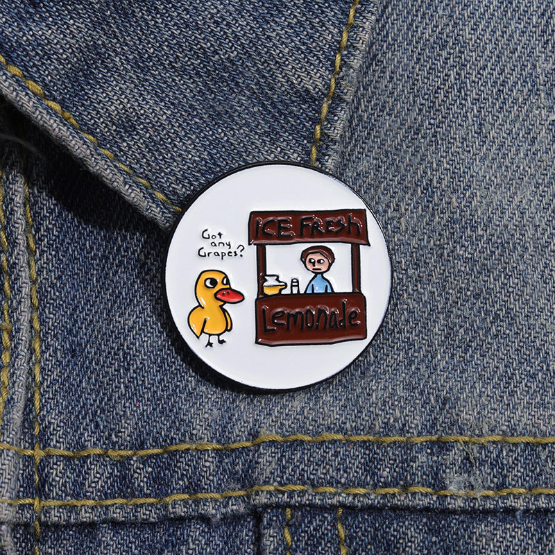 Broche en alliage de canard de dessin animé mignon