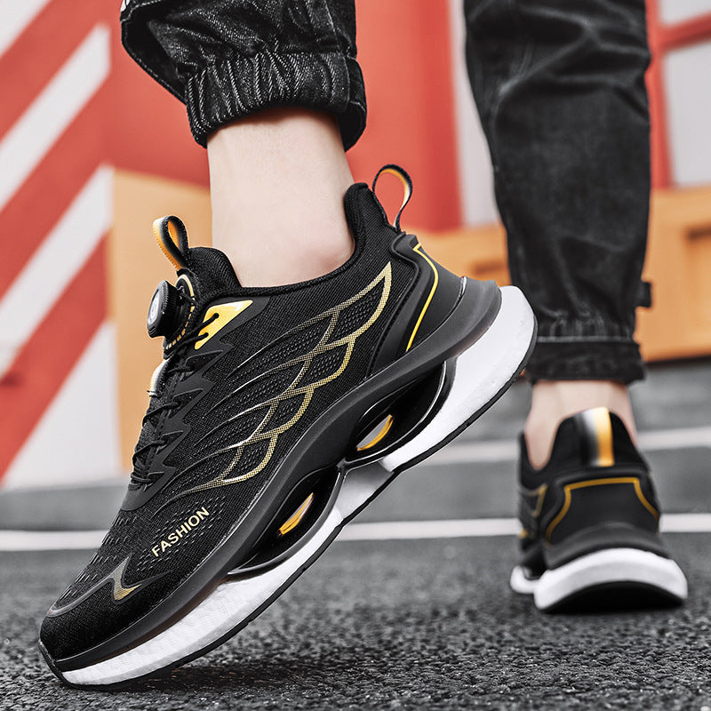 Chaussures de course à coussin d'air tissé volant avec boucle tournante