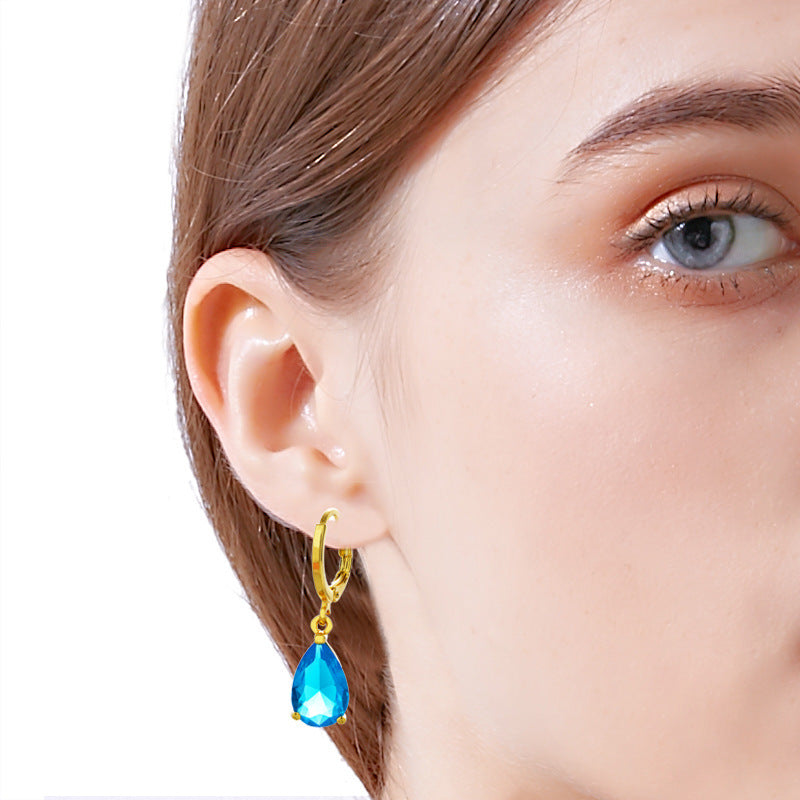 Boucles d'oreilles en zircon plaqué or 24 carats pour femme