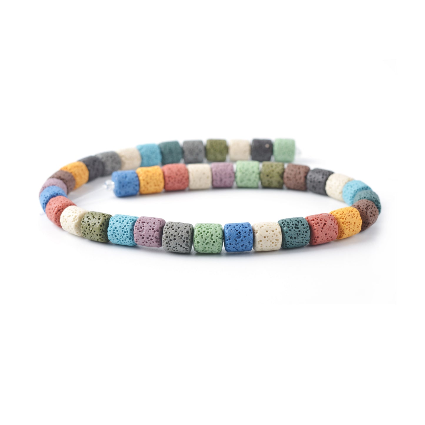 6mm Volcanic Rock Cylindrical DIY Handmade Beaded