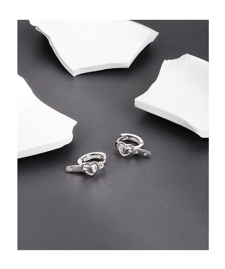 Pendientes con hebilla de cinturón de amor para mujer Hip Hop Punk