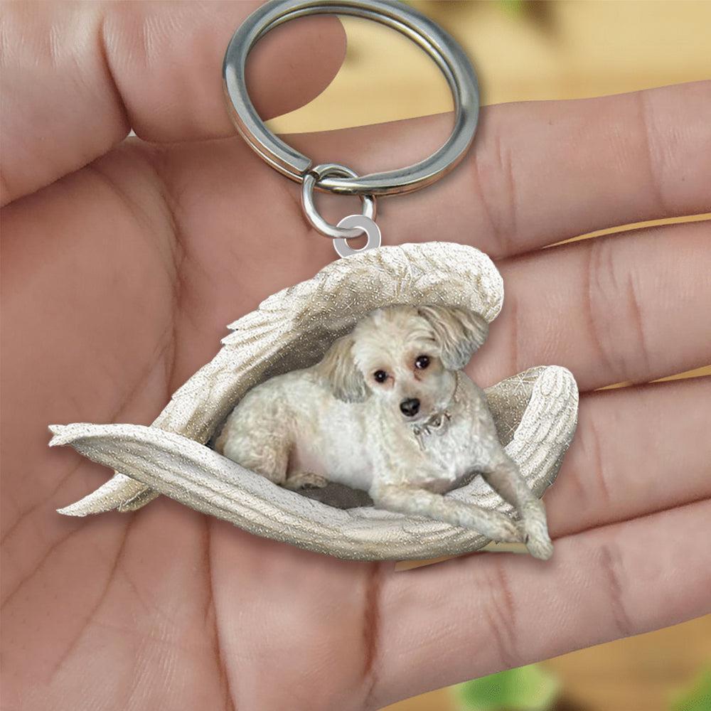 New Unique Dogs And Cats Sleeping Angel Pendant Car Key Ring