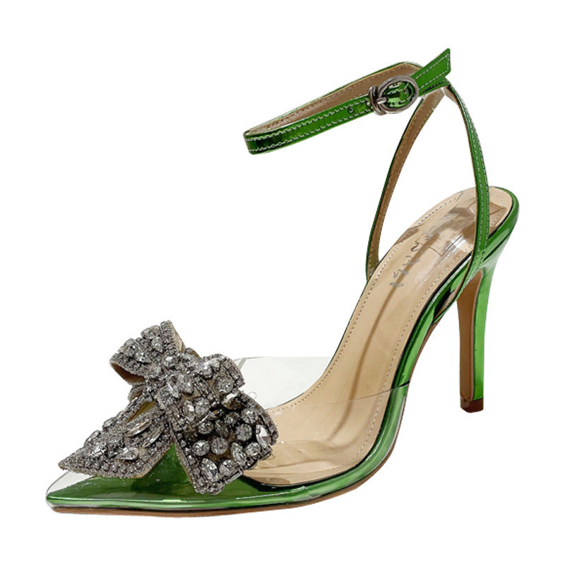 Sandales pointues en strass Stiletto 9 cm pour femmes
