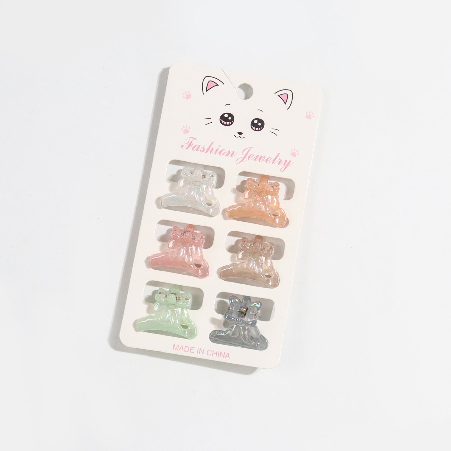 Mini pince à griffes de style coréen, 6 cartes, Barrettes de couleur gelée