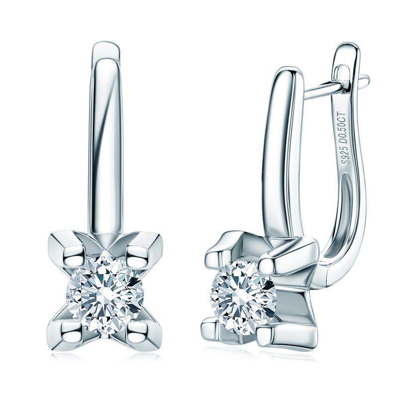 Boucles d'oreilles Moissanite en argent Sterling S925