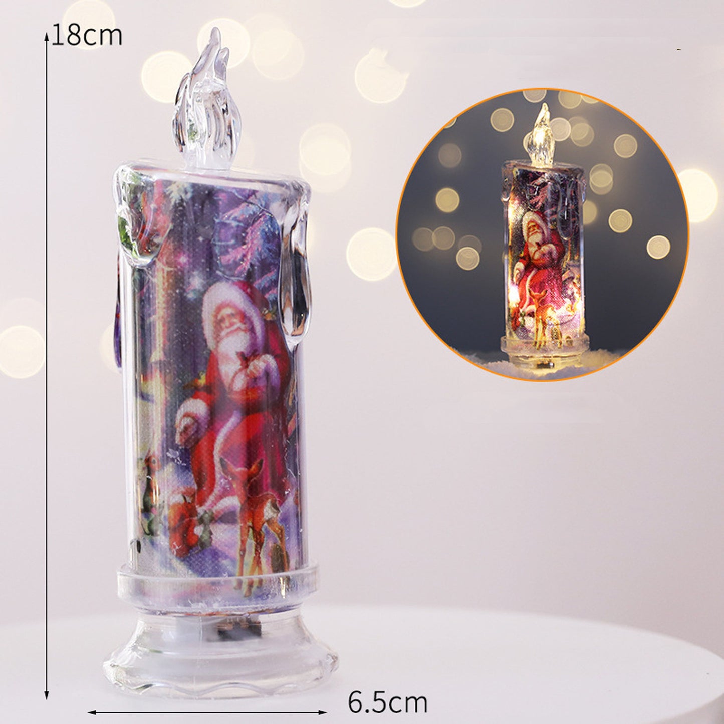 Cadeaux décoratifs de bougies électroniques transparentes de Noël