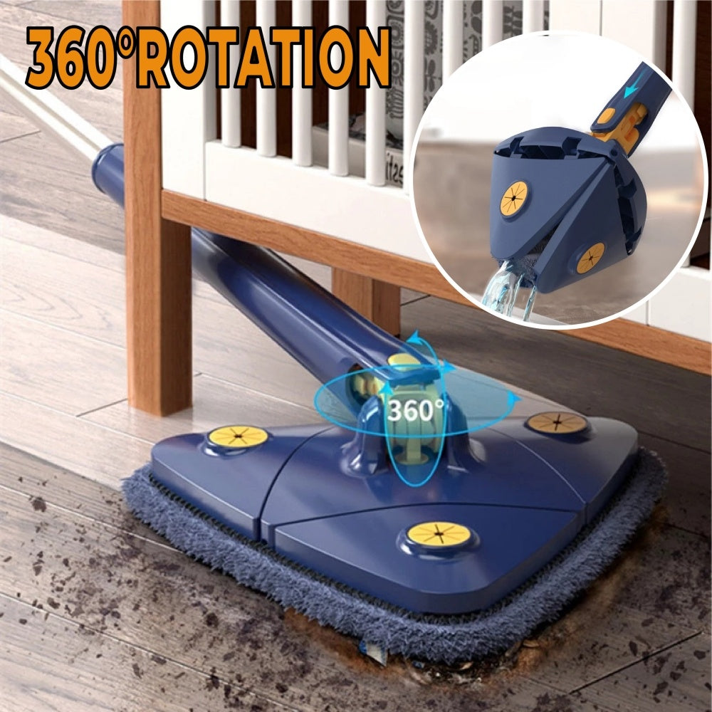 Vadrouille triangulaire extensible à 360 degrés, vadrouille de nettoyage réglable et rotative à 360 Cm pour baignoire, carrelage, sol, mur, vadrouille de nettoyage en profondeur