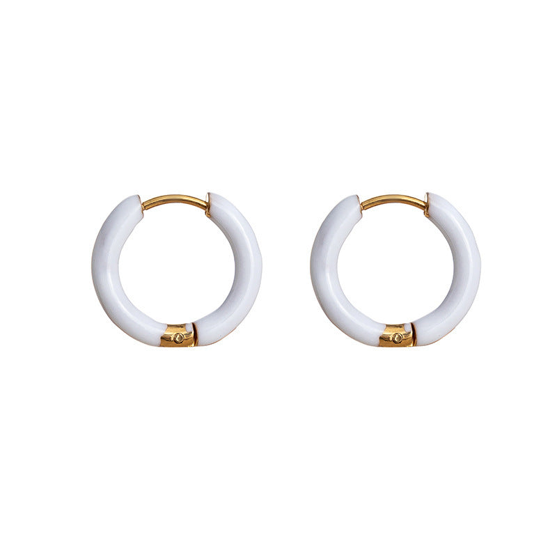 Collier d'huile coloré Clip d'oreille en acier inoxydable