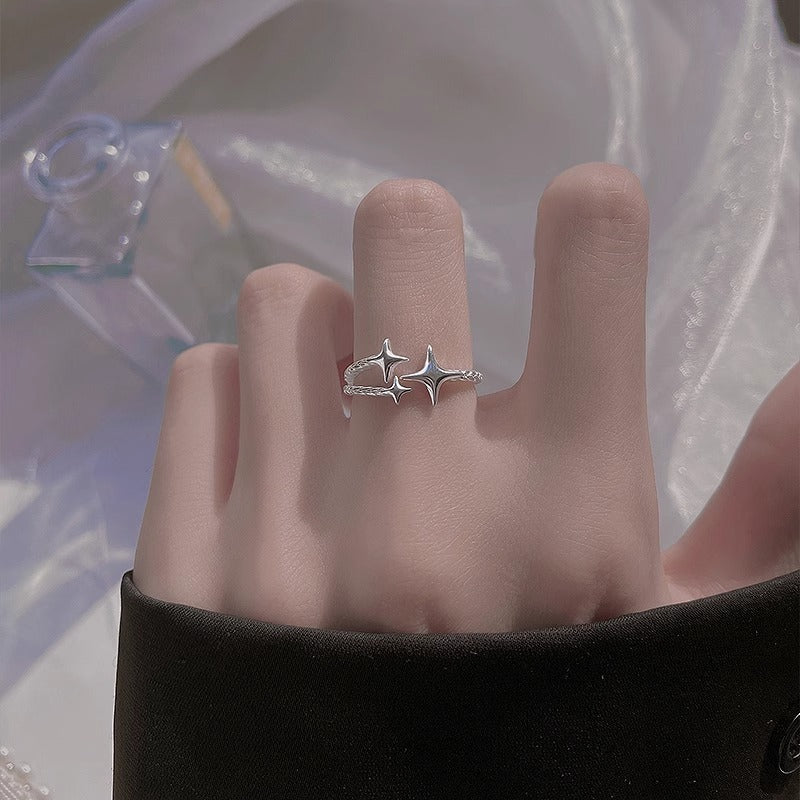Star Ear Eight-pointed Stars Ring Ins Niche Net Red Cold Wind Graceful And Fashionable