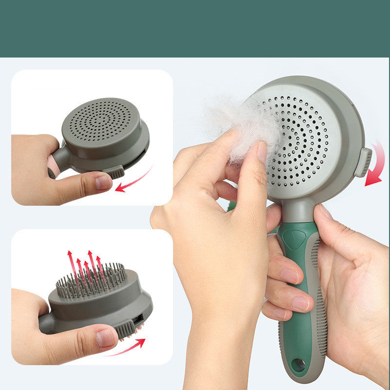 Peigne d'épilation pour animaux de compagnie, brosse pour chat, autonettoyante, brosse lisse, épilation, Massage Double face