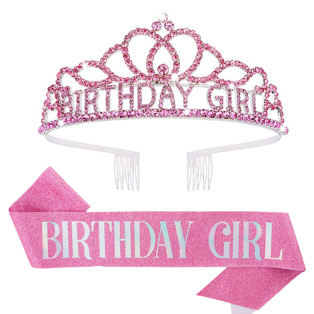 Party Decorative Crown Shoulder Ceremonial Belt Girl Birthday Crown Strap