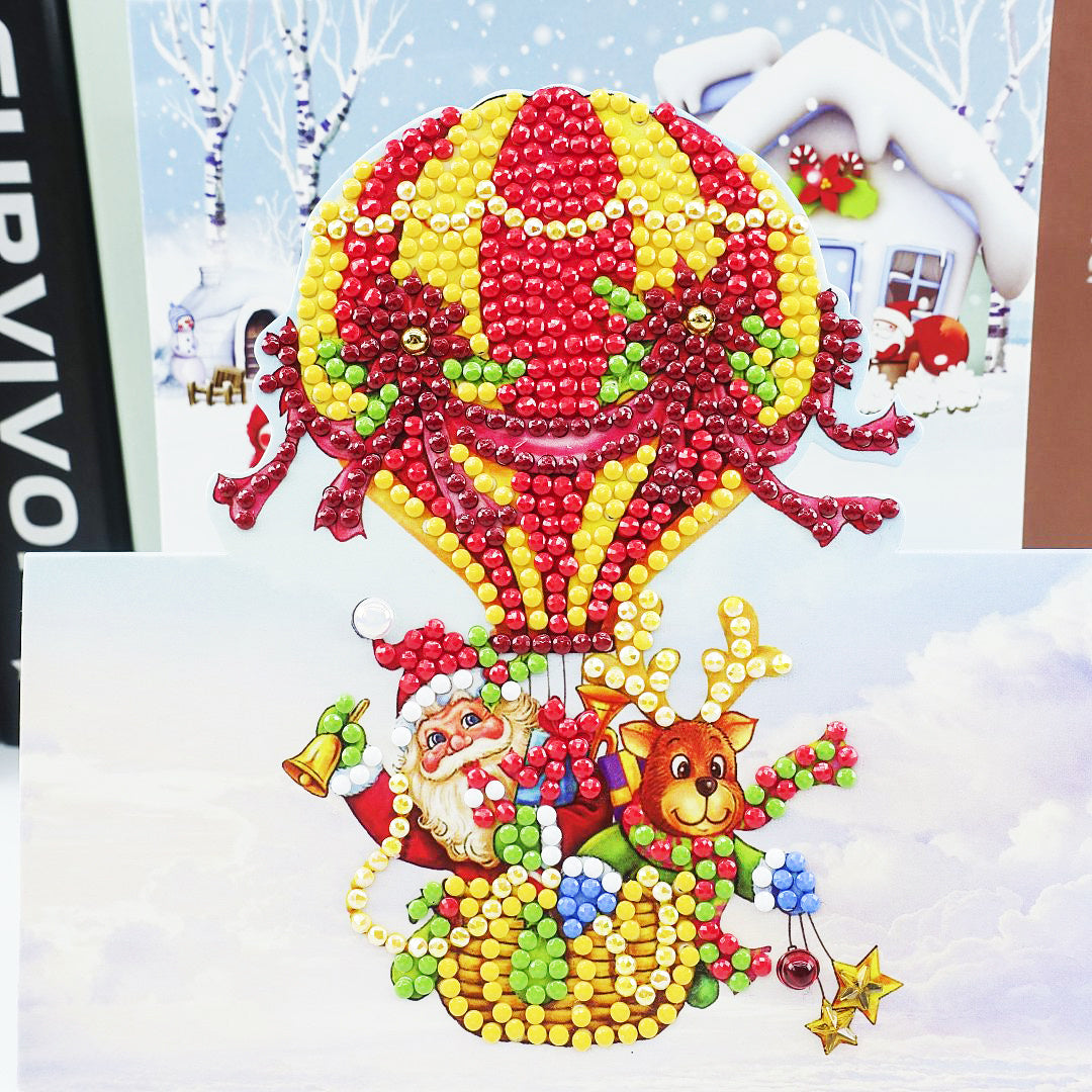 Cartes de vœux avec peinture diamant 5D, bricolage de noël, cartes postales d'anniversaire, dessin animé, Festival pour enfants, cartes de vœux brodées, cadeaux