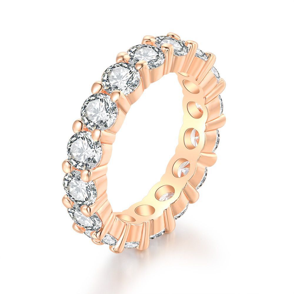 Full Diamond Round 4mm Engagement Women's Diamond Ring