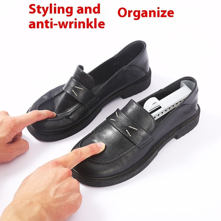 Civière de chaussure en plastique anti-rides réglable noir