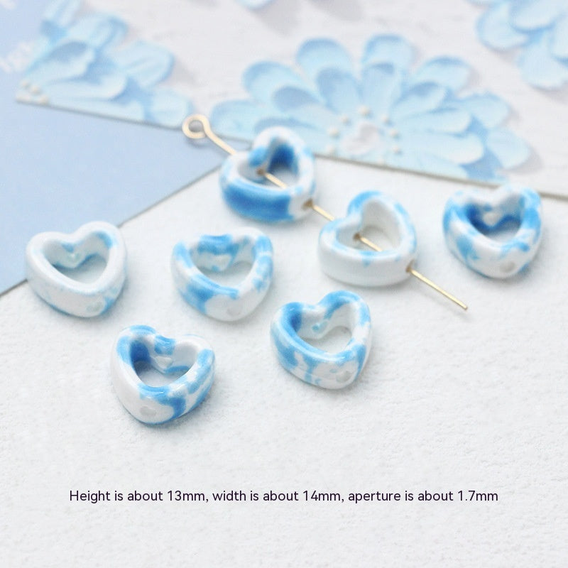 Série bleue en céramique japonaise dispersée, bricolage, collier de perles fait à la main, Bracelet, matériel de perles d'espacement