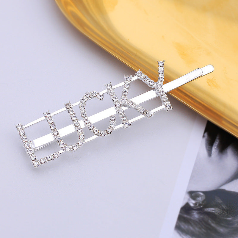 Letra Clip lateral Flequillo Diamante de imitación