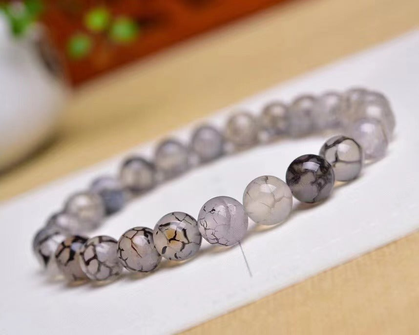 Nouveau Bracelet en Agate Dragon noir naturel