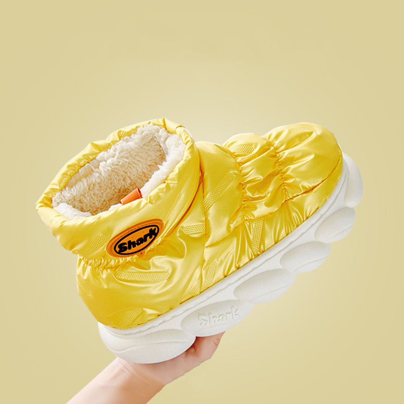 Pantoufles montantes en coton imperméables en tissu