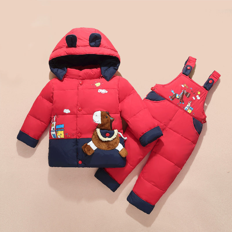 Costume de veste en duvet épais décontracté pour enfants
